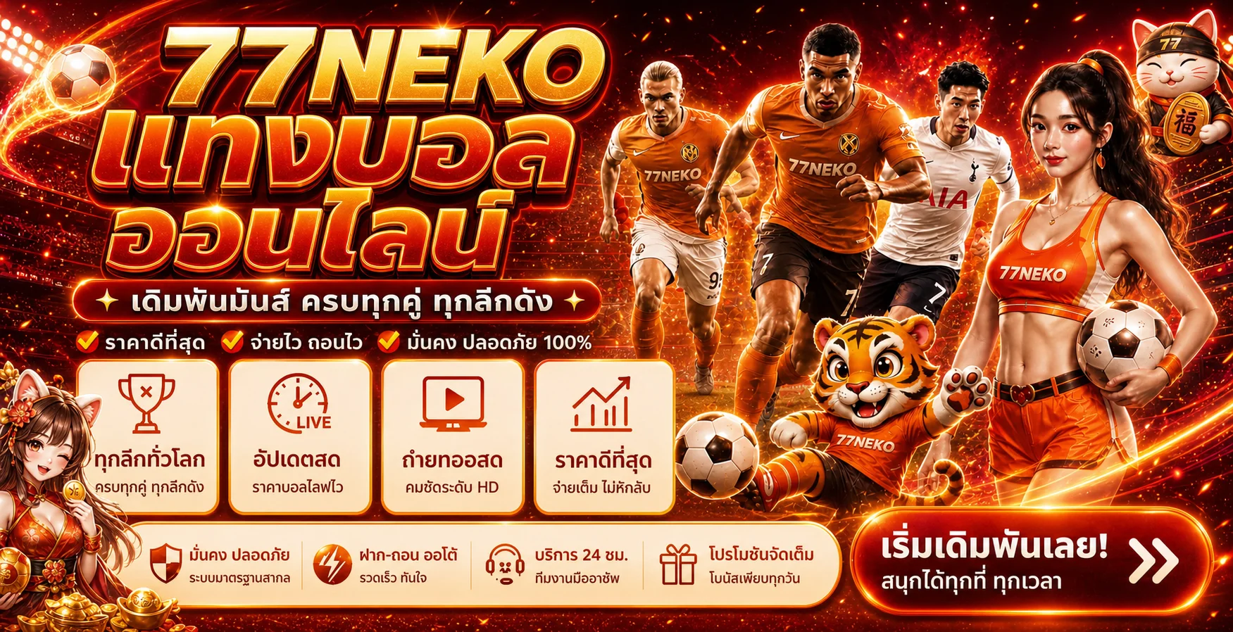 แบนเนอร์บาคาร่าและคาสิโนสด 77NEKO ฝากถอนออโต้