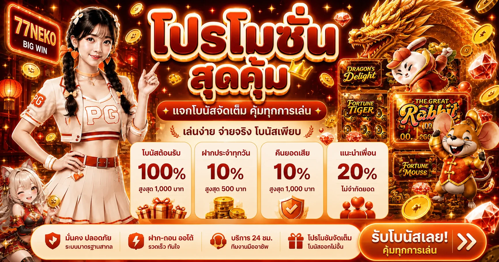 โปรโมชั่นแนะนำ 77neko
